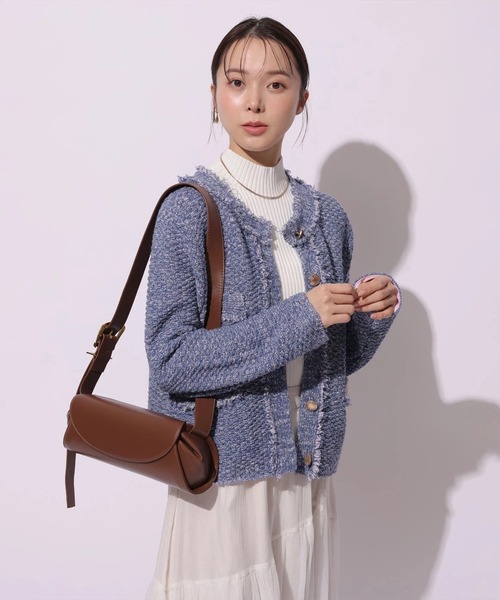 Mystrada（マイストラーダ）の「フリンジニットジャケット（ニット/セーター・レディース・ブラック/ホワイト/イエロー/ブルー・36/38）」の5枚目の写真