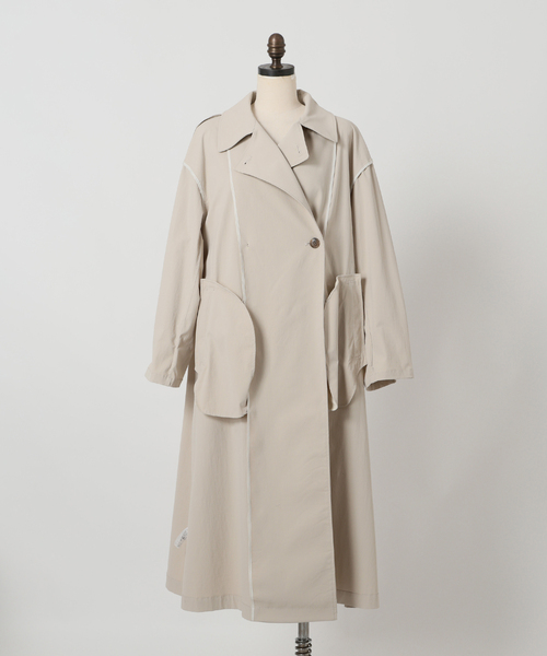 SLOBE IENA（スローブイエナ）の「オーバートレンチコート（トレンチコート・レディース・ベージュ/イエロー・36/38）」の14枚目の写真