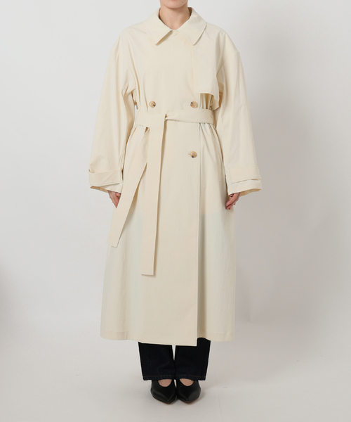 SLOBE IENA（スローブイエナ）の「オーバートレンチコート（トレンチコート・レディース・ベージュ/イエロー・36/38）」の6枚目の写真
