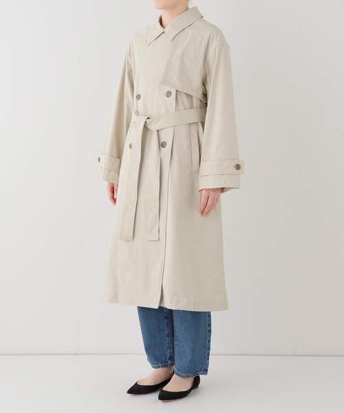 SLOBE IENA（スローブイエナ）の「オーバートレンチコート（トレンチコート・レディース・ベージュ/イエロー・36/38）」の9枚目の写真