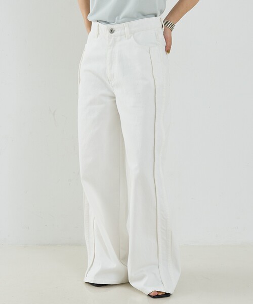 NOMINE(ノミネ)の「サイドライン ワイド デニムパンツ(デニムパンツ・レディース・ブルー/チャコールグレー/ホワイト・S/M)」の16枚目の写真