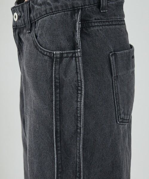 NOMINE(ノミネ)の「サイドライン ワイド デニムパンツ(デニムパンツ・レディース・ブルー/チャコールグレー/ホワイト・S/M)」の8枚目の写真