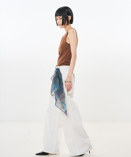 NOMINE(ノミネ)の「サイドライン ワイド デニムパンツ(デニムパンツ・レディース・ブルー/チャコールグレー/ホワイト・S/M)」の15枚目の写真