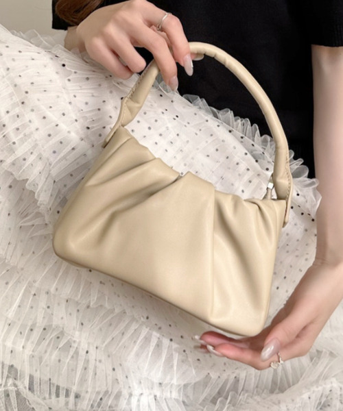 Eclat one(エクラワン)の「【Eclat one】ワンハンドル ギャザー ハンドバッグ(ハンドバッグ・レディース・ブラウン/アイボリー/ブラック・FREE)」の8枚目の写真