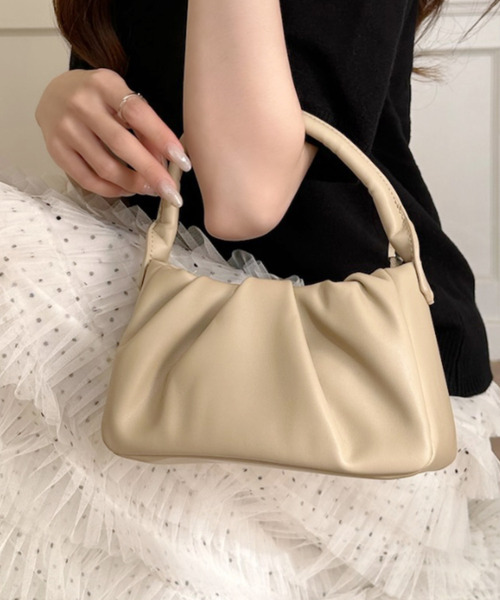 Eclat one(エクラワン)の「【Eclat one】ワンハンドル ギャザー ハンドバッグ(ハンドバッグ・レディース・ブラウン/アイボリー/ブラック・FREE)」の9枚目の写真