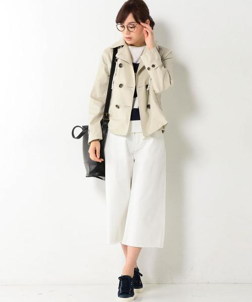 coen（コーエン）の「コットンリネンフーデッドショートPコート（マウンテンパーカー・レディース・ベージュ/ネイビー・LARGE/MEDIUM）」の7枚目の写真