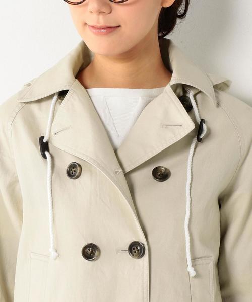 coen（コーエン）の「コットンリネンフーデッドショートPコート（マウンテンパーカー・レディース・ベージュ/ネイビー・LARGE/MEDIUM）」の14枚目の写真