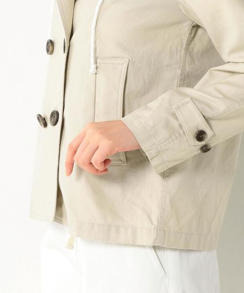 coen（コーエン）の「コットンリネンフーデッドショートPコート（マウンテンパーカー・レディース・ベージュ/ネイビー・LARGE/MEDIUM）」の15枚目の写真