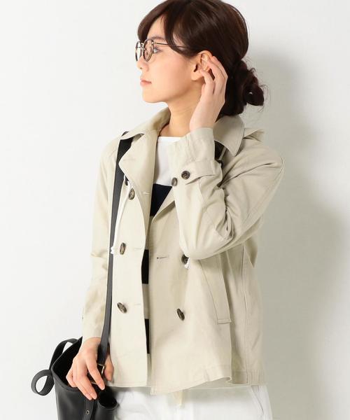 coen（コーエン）の「コットンリネンフーデッドショートPコート（マウンテンパーカー・レディース・ベージュ/ネイビー・LARGE/MEDIUM）」の18枚目の写真