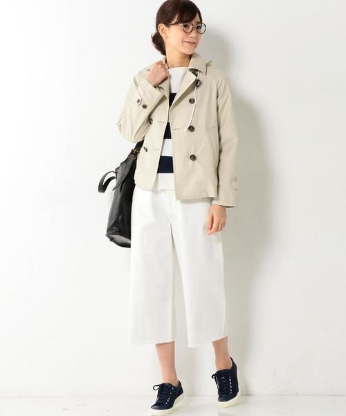 coen（コーエン）の「コットンリネンフーデッドショートPコート（マウンテンパーカー・レディース・ベージュ/ネイビー・LARGE/MEDIUM）」の19枚目の写真