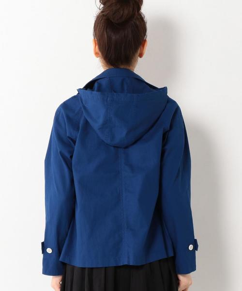 coen（コーエン）の「コットンリネンフーデッドショートPコート（マウンテンパーカー・レディース・ベージュ/ネイビー・LARGE/MEDIUM）」の8枚目の写真