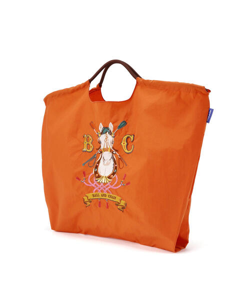 Ball&Chain（ボールアンドチェーン）の「Ball&Chain(ボールアンドチェーン) HORSESHOE/Lサイズ（エコバッグ/サブバッグ・レディース・オレンジ/グレー・F）」の3枚目の写真