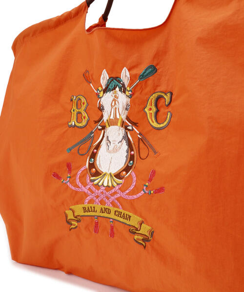 Ball&Chain（ボールアンドチェーン）の「Ball&Chain(ボールアンドチェーン) HORSESHOE/Lサイズ（エコバッグ/サブバッグ・レディース・オレンジ/グレー・F）」の5枚目の写真