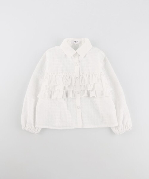 EDWIN（エドウィン）の「【Ou? by EDWIN】フリルブラウス（シャツ/ブラウス・キッズ・オフホワイト・150/130/140/120/100/90/110）」の2枚目の写真