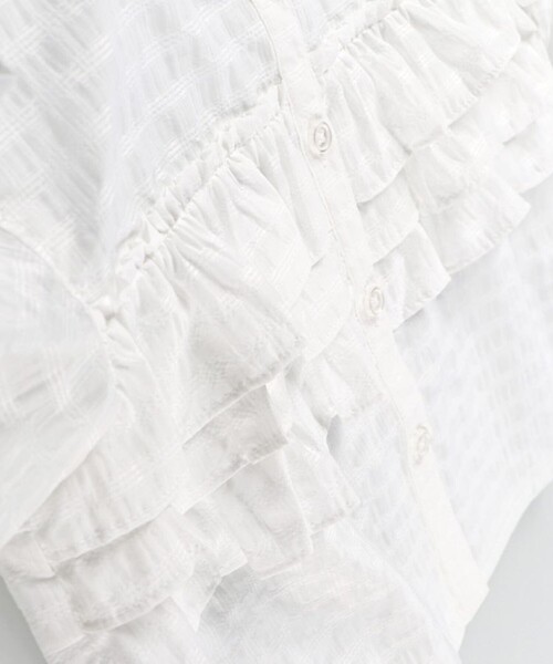 EDWIN（エドウィン）の「【Ou? by EDWIN】フリルブラウス（シャツ/ブラウス・キッズ・オフホワイト・150/130/140/120/100/90/110）」の4枚目の写真