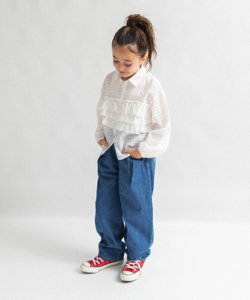 EDWIN（エドウィン）の「【Ou? by EDWIN】フリルブラウス（シャツ/ブラウス・キッズ・オフホワイト・150/130/140/120/100/90/110）」の10枚目の写真