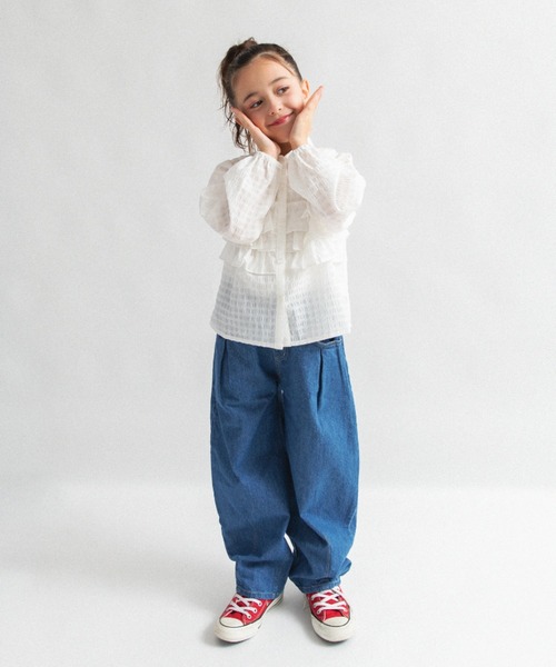 EDWIN（エドウィン）の「【Ou? by EDWIN】フリルブラウス（シャツ/ブラウス・キッズ・オフホワイト・150/130/140/120/100/90/110）」の9枚目の写真