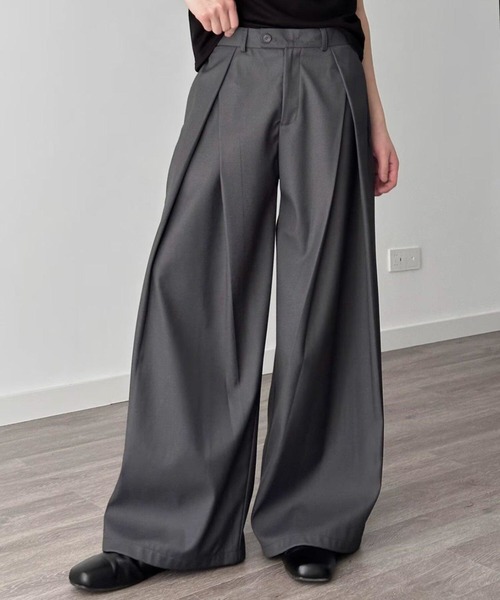 B.R.U(ブル)の「プリーツワイドレッグスラックス(スラックス・メンズ・ブラック/グレー・LARGE/MEDIUM)」の17枚目の写真