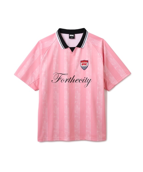 FTC（エフティーシー）の「STRIPE LOGO SOCCER JERSEY（Tシャツ/カットソー・メンズ・ピンク/ブラック/ホワイト・LARGE/X-LARGE/MEDIUM/SMALL）」の3枚目の写真