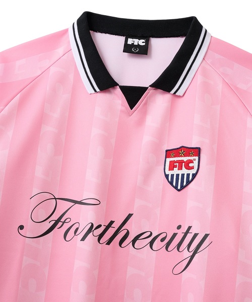 FTC（エフティーシー）の「STRIPE LOGO SOCCER JERSEY（Tシャツ/カットソー・メンズ・ピンク/ブラック/ホワイト・LARGE/X-LARGE/MEDIUM/SMALL）」の6枚目の写真