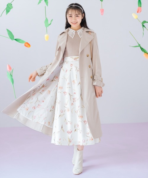 WILLSELECTION（ウィルセレクション）の「【Tulip Series】チューリッププリントタックフレアスカート（スカート・レディース・ホワイト/ピンク/ミント・FREE）」の6枚目の写真