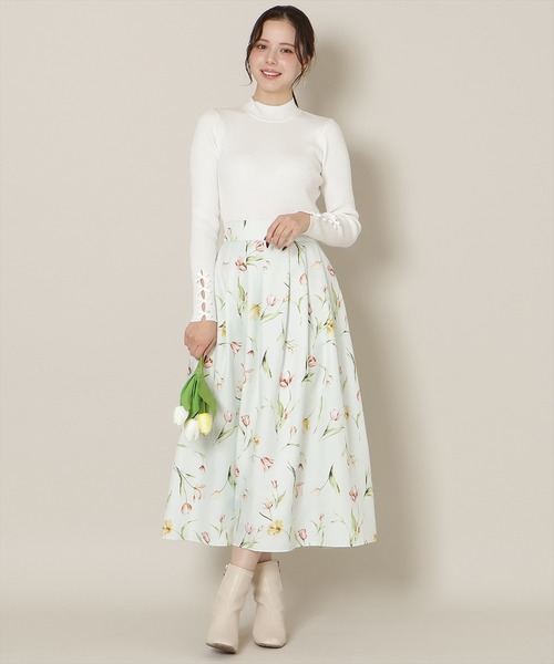 WILLSELECTION（ウィルセレクション）の「【Tulip Series】チューリッププリントタックフレアスカート（スカート・レディース・ホワイト/ピンク/ミント・FREE）」の14枚目の写真