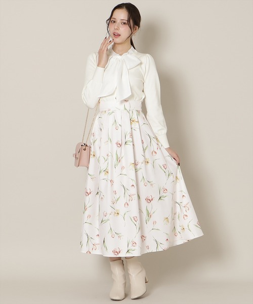 WILLSELECTION（ウィルセレクション）の「【Tulip Series】チューリッププリントタックフレアスカート（スカート・レディース・ホワイト/ピンク/ミント・FREE）」の21枚目の写真