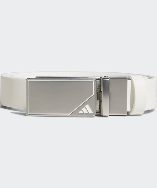 adidas（アディダス）の「スリムレザー ポリウレタンレザー ノーホール ベルト【adidas Golf/アディダスゴルフ】（ベルト・メンズ・ホワイト/ブラック・MEDIUM）」の2枚目の写真