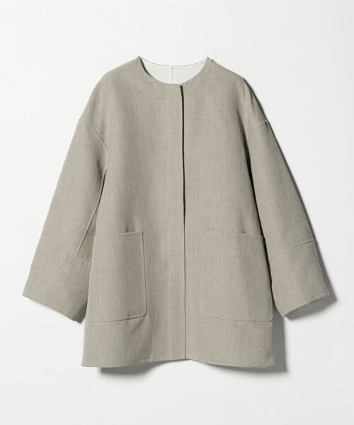 UNITED ARROWS（ユナイテッドアローズ）の「Asami バイカラー リバーコート（ノーカラーコート・レディース・ベージュ・38/36）」の10枚目の写真
