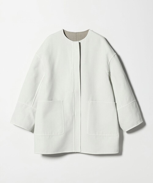 UNITED ARROWS（ユナイテッドアローズ）の「Asami バイカラー リバーコート（ノーカラーコート・レディース・ベージュ・38/36）」の19枚目の写真