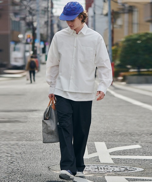 MAISON CLUB（メゾンクラブ）の「【MAISON CLUB】Cropped Compact Shirt / クロップド丈コンパクトシャツ（シャツ/ブラウス・メンズ・ブラック/サックスブルー/ホワイト・M/L）」の5枚目の写真