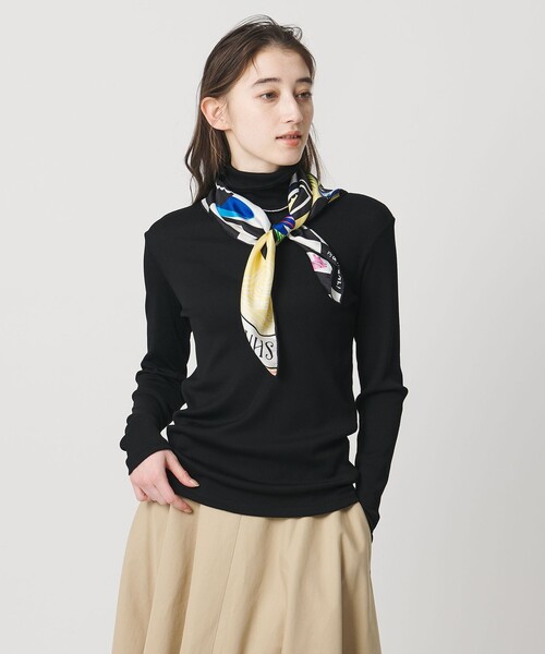 UNITED ARROWS(ユナイテッドアローズ)の「コットン テレコ タートル カットソー(Tシャツ/カットソー・レディース・ダークブラウン/ブラック/ライトピンク/ホワイト・FREE)」の7枚目の写真