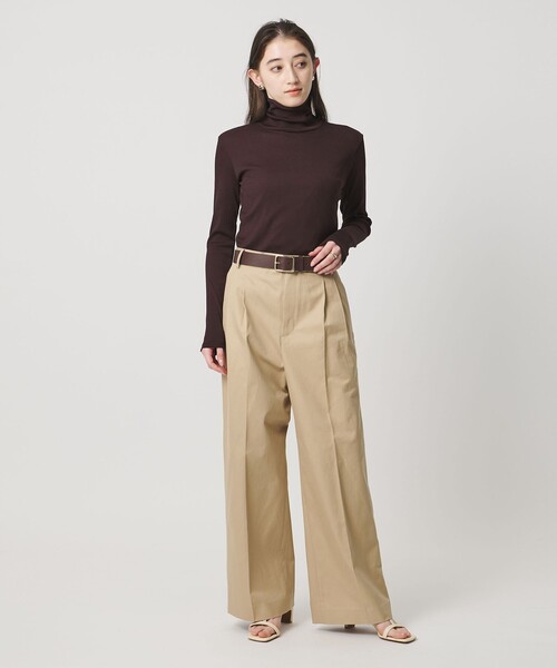 UNITED ARROWS(ユナイテッドアローズ)の「コットン テレコ タートル カットソー(Tシャツ/カットソー・レディース・ダークブラウン/ブラック/ライトピンク/ホワイト・FREE)」の10枚目の写真