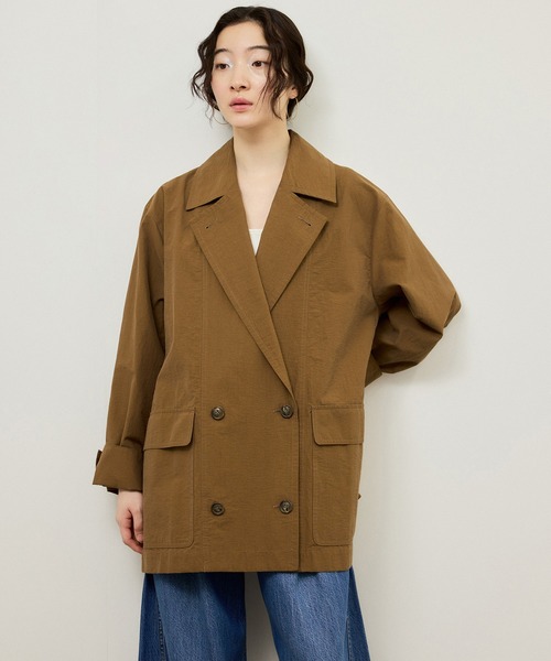 ADAM ET ROPE'（アダムエロペ）の「ウォッシュドジャケット（テーラードジャケット・レディース・ブラウン系その他2/オフホワイト・38/36）」の2枚目の写真
