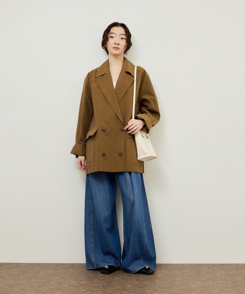 ADAM ET ROPE'（アダムエロペ）の「ウォッシュドジャケット（テーラードジャケット・レディース・ブラウン系その他2/オフホワイト・38/36）」の4枚目の写真