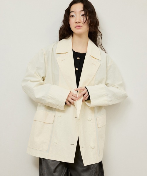 ADAM ET ROPE'（アダムエロペ）の「ウォッシュドジャケット（テーラードジャケット・レディース・ブラウン系その他2/オフホワイト・38/36）」の5枚目の写真
