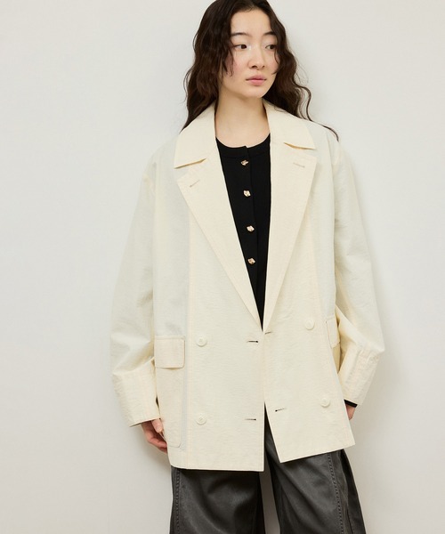 ADAM ET ROPE'（アダムエロペ）の「ウォッシュドジャケット（テーラードジャケット・レディース・ブラウン系その他2/オフホワイト・38/36）」の6枚目の写真
