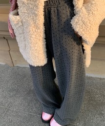 ドット柄ジャガードスウェットパンツ