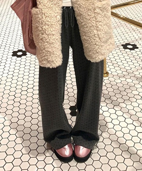 GLAMOROUS JANE（グラマラスジェーン）の「ドット柄ジャガードスウェットパンツ（スウェットパンツ・レディース・ブラック/グレー・L/M）」の13枚目の写真