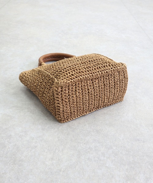 T・S・L(ティーエスエル)の「スクエアトートバッグ(かごバッグ・レディース・サックスブルー/モカ/ベージュ・FREE)」の7枚目の写真