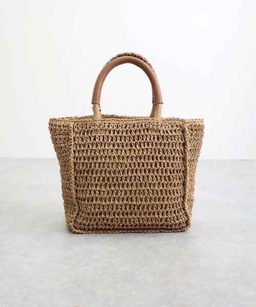 T・S・L(ティーエスエル)の「スクエアトートバッグ(かごバッグ・レディース・サックスブルー/モカ/ベージュ・FREE)」の6枚目の写真