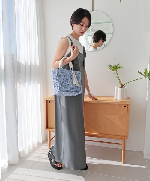 T・S・L(ティーエスエル)の「スクエアトートバッグ(かごバッグ・レディース・サックスブルー/モカ/ベージュ・FREE)」の22枚目の写真