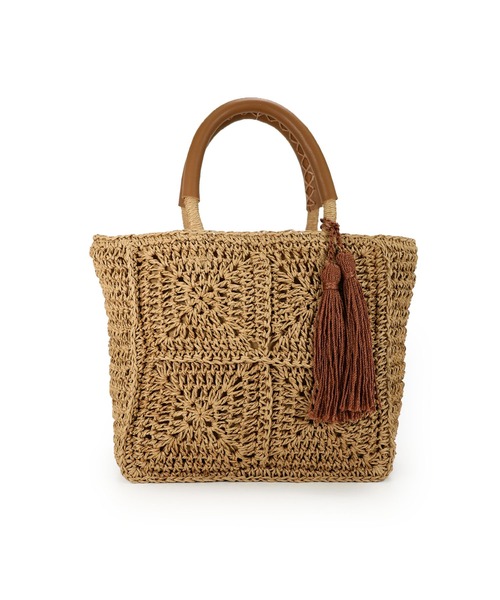 T・S・L(ティーエスエル)の「スクエアトートバッグ(かごバッグ・レディース・サックスブルー/モカ/ベージュ・FREE)」の9枚目の写真