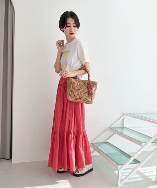 T・S・L(ティーエスエル)の「スクエアトートバッグ(かごバッグ・レディース・サックスブルー/モカ/ベージュ・FREE)」の17枚目の写真