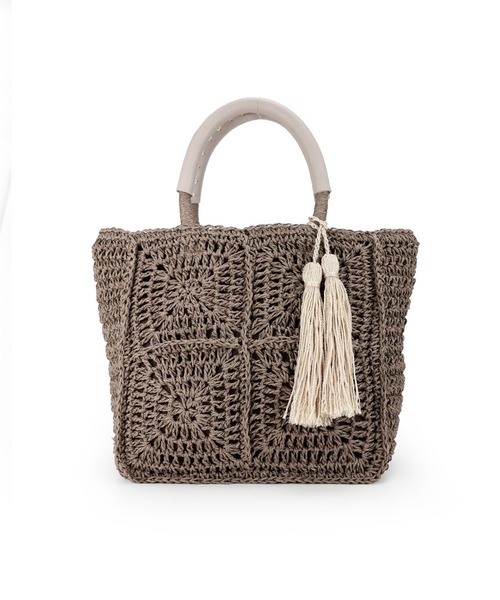 T・S・L(ティーエスエル)の「スクエアトートバッグ(かごバッグ・レディース・サックスブルー/モカ/ベージュ・FREE)」の11枚目の写真