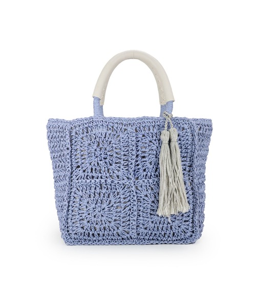 T・S・L(ティーエスエル)の「スクエアトートバッグ(かごバッグ・レディース・サックスブルー/モカ/ベージュ・FREE)」の10枚目の写真