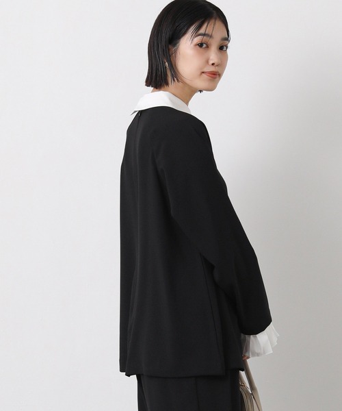 margaux（マルゴー）の「襟付きカフスＳＥＴブラウス（シャツ/ブラウス・レディース・ブラック/ライトグレー・FREE）」の8枚目の写真