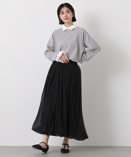 margaux（マルゴー）の「襟付きカフスＳＥＴブラウス（シャツ/ブラウス・レディース・ブラック/ライトグレー・FREE）」の12枚目の写真