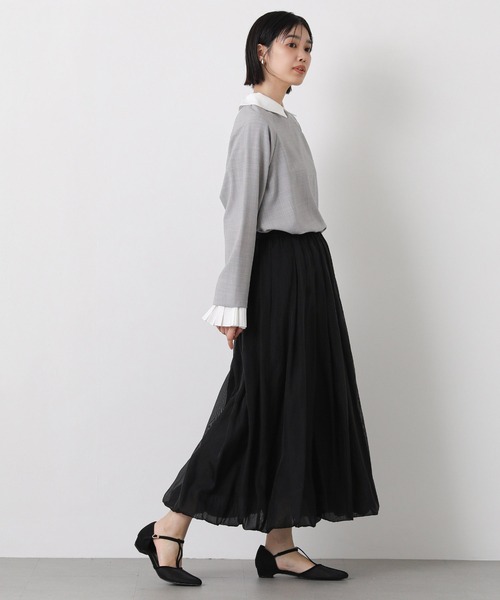 margaux（マルゴー）の「襟付きカフスＳＥＴブラウス（シャツ/ブラウス・レディース・ブラック/ライトグレー・FREE）」の13枚目の写真