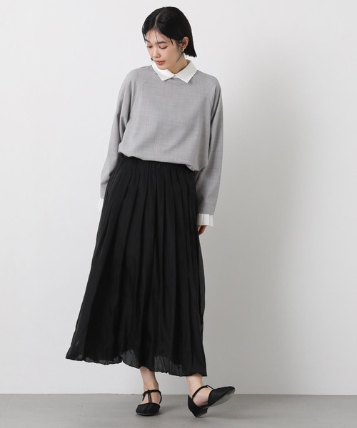 margaux（マルゴー）の「襟付きカフスＳＥＴブラウス（シャツ/ブラウス・レディース・ブラック/ライトグレー・FREE）」の15枚目の写真